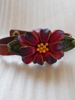 Yik Fung - Leather Flower Bracelet    830